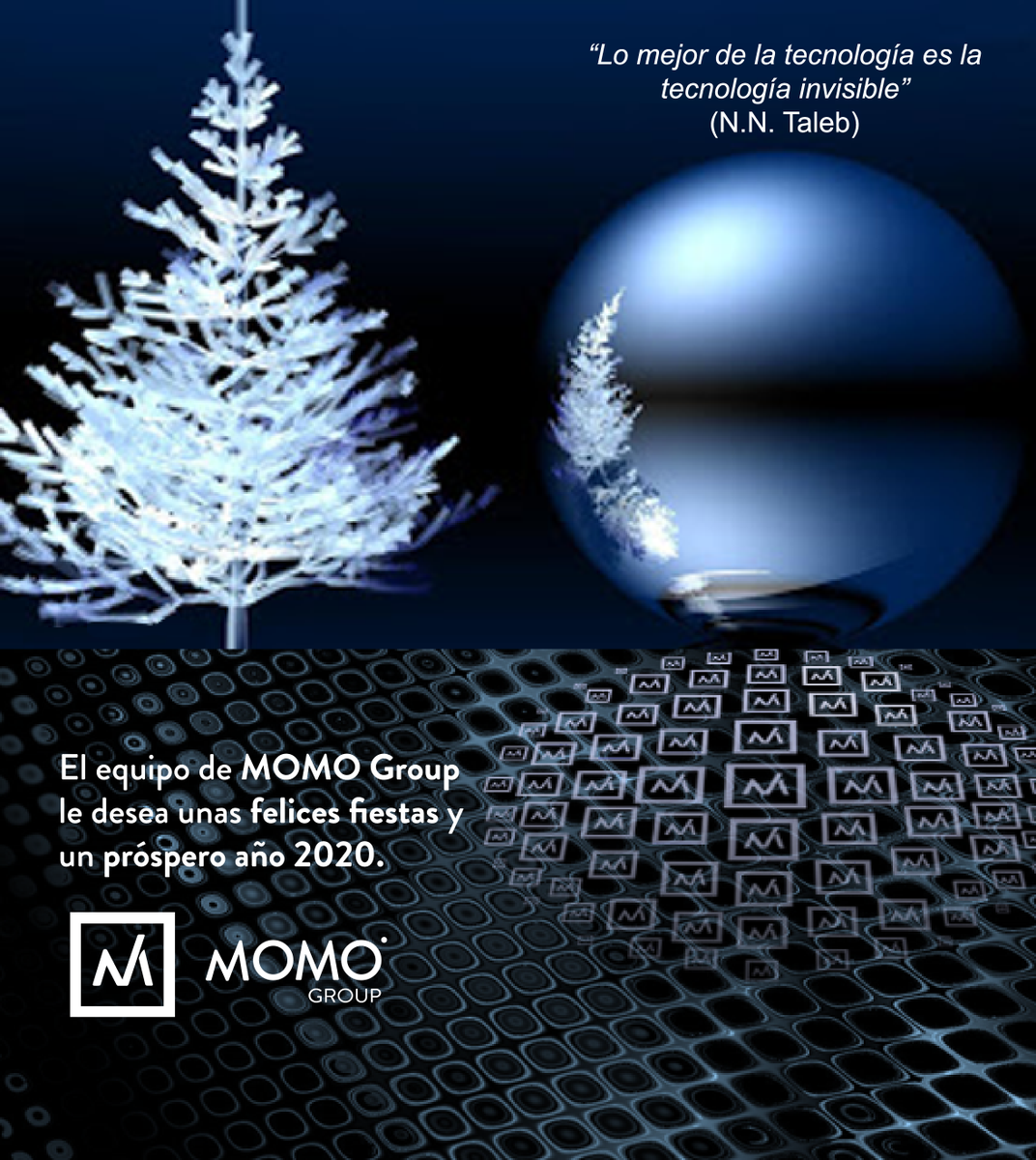 MOMOGroup_slu's tweet photo. El equipo de MOMO Group te desea unas Felices Fiestas https://t.co/pV1E9rA7Uu