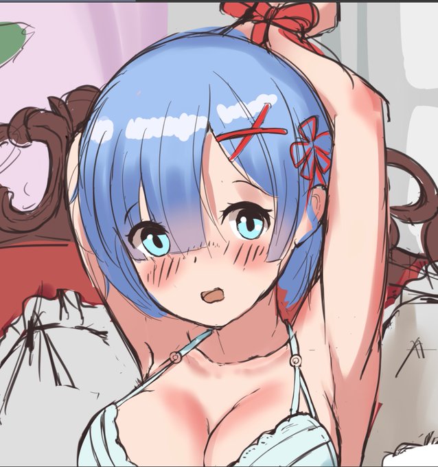 レム ラフと線
#イラスト 