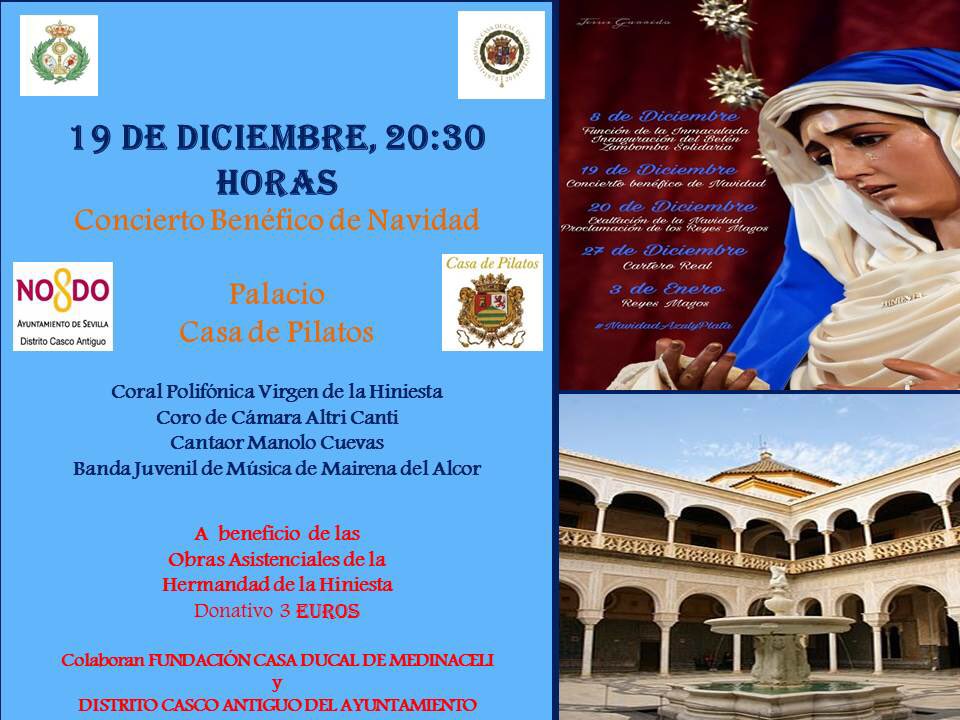 Mañana jueves 19 de diciembre le canto a la #navidad🎄 en #Sevilla.

Os espero a todos a las 20.30h en #PalacioCasaPilatos.

<a href="/manuelcuevas77/">Manuel Cuevas</a>