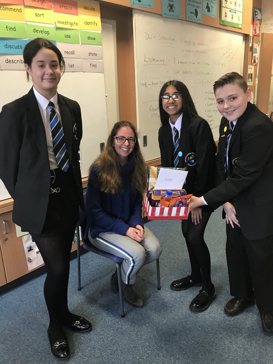 BishopbriggsMFL's tweet image. Some of our lovely S1 pupils organised traditional Christmas gifts (and a homemade card) for our equally lovely GET student Laura!! SO proud of their thoughtfulness! 🤗🎅#kindness   #germanisfun