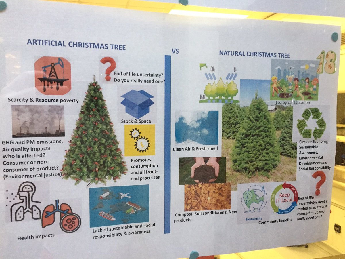 Many households will be having the debate around whether to have a artificial or natural #ChristmasTree, but what is the most #Sustainable option?
With in <a href="/UoNSPT/">UoNSPT</a> and <a href="/UoN_GCB/">Green Chemicals Beacon</a> life cycle analysis, including social and political aspects, are considered.
#Labvent2019
🎄🎄🎄