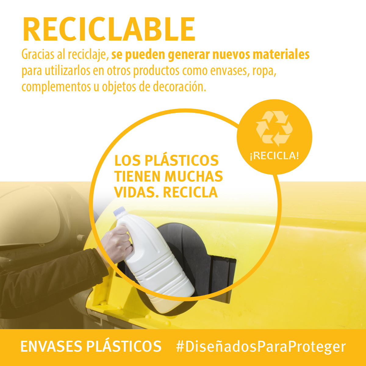 AvepAsociacion's tweet photo. Para que podamos reciclar♻️ los #EnvasesPlásticos y aprovechar todo su valor💡, es importante depositarlos adecuadamente🚮 en el  #ContenedorAmarillo
🤲#DiseñadosParaProteger
📌#NoCulpesAlPlástico https://t.co/cqpwAeDXfn
