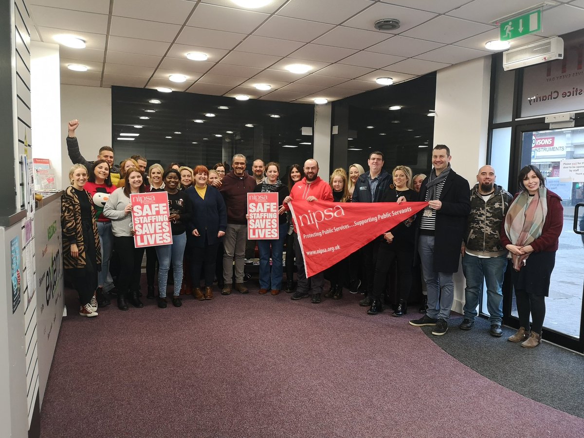 Sharon26smith's tweet photo. @NipsaHealth members of Nipsa branch 726 sending solidarity to health and social care colleagues striking for a fairer society. https://t.co/2B2IGqnjLm