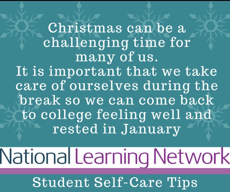 While #Christmas can be a wonderful time, it can also be stressful and difficult for many of us. We are going to be posting helpful self care tips across our social media platforms over Xmas to support all of our students to have a happy and peaceful Xmas #selfcareatxmas