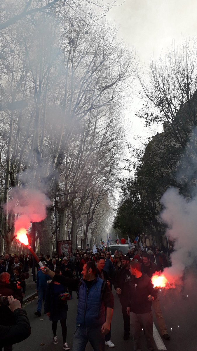 MJCF66's tweet photo. La mobilisation ne faiblit pas 📢
Hier, 12 000 personnes étaient présentes dans les rues de Perpignan contre la réforme des retraites.

#grevedu17decembre https://t.co/CoNZaQFZSo