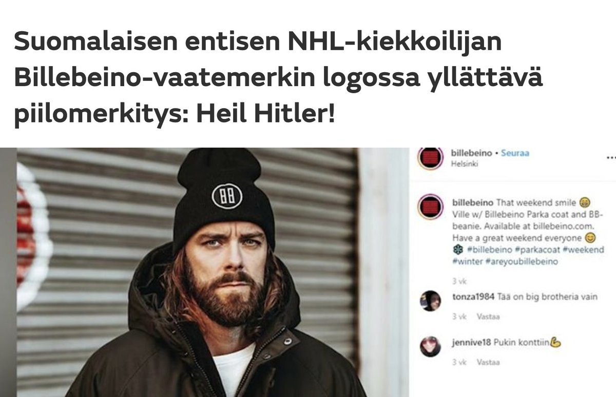 putcola's tweet image. Mitä helvettiä mä just luin? Oman brändin fontilla kirjoitettu BB. Otsikosta vois nostaa helposti kanteen. Niin ja kielletään numero 88, sorry P. Kane yms. Oksettavaa. 

mtvuutiset.fi/artikkeli/suom…