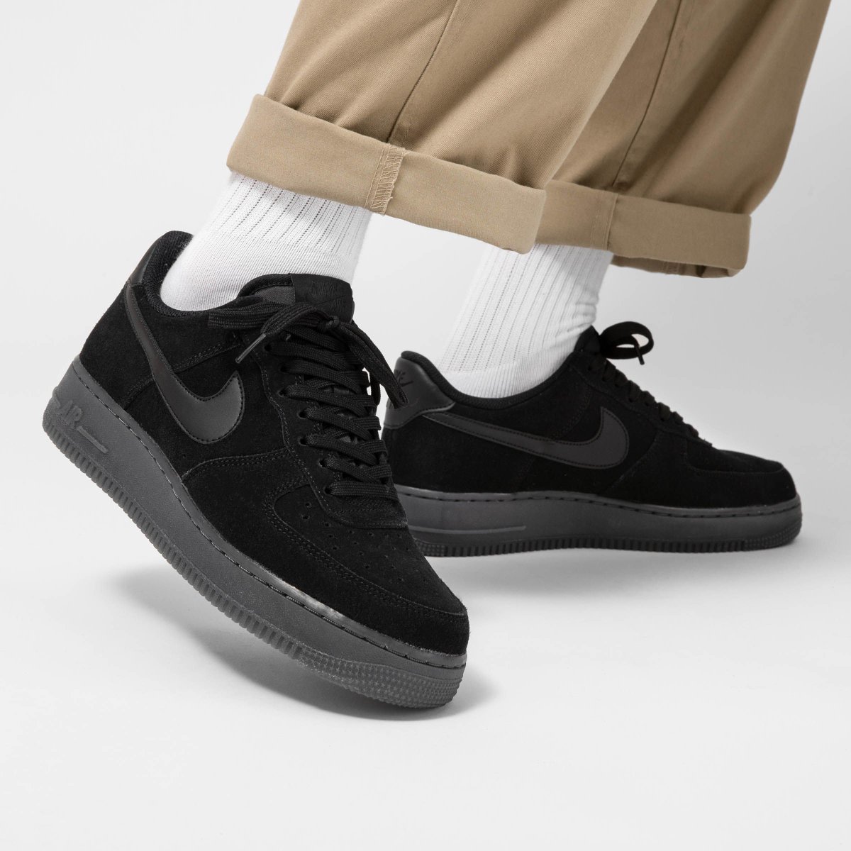 air force 1 black anthracite suede