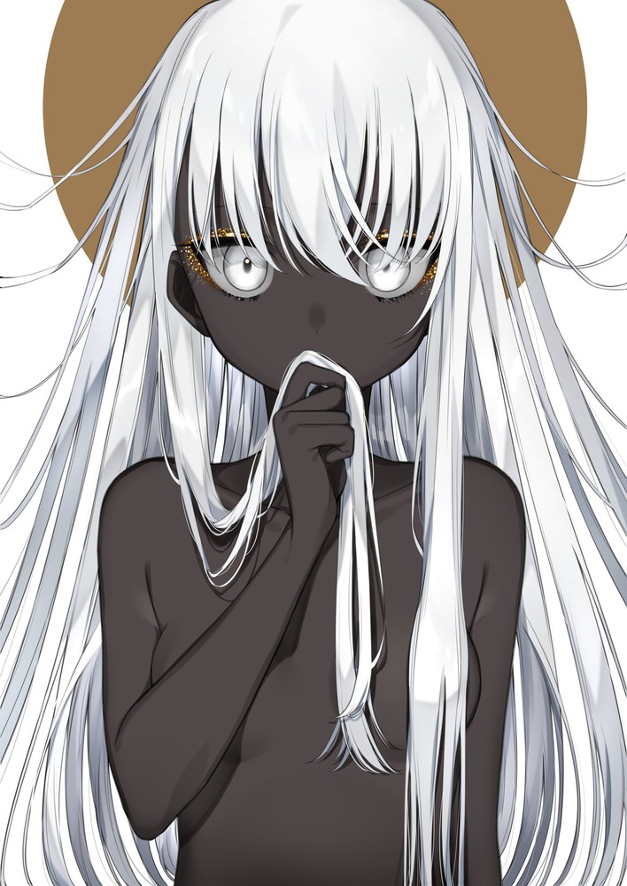 Anime girl black skin