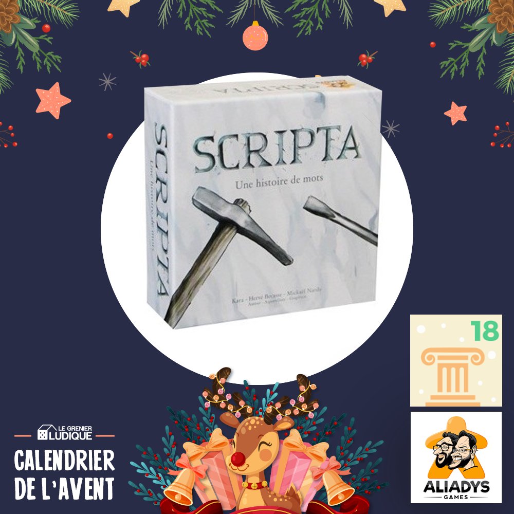 GrenierLudique's tweet image. 🔵 #CalendrierDuGrenier | Dix-huitième case 🇯🇵 !

🎁 À gagner : 1 x Scripta 🔤
➡️ RT + Follow @GrenierLudique pour tenter votre chance

☑️ TAS le 21/12 (#Concours sur FB et IG également)
#Scripta #Aliadys