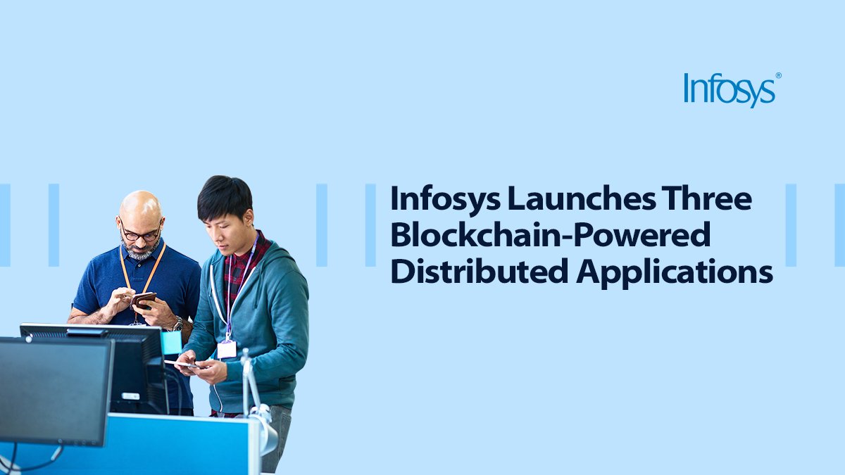Infosys's tweet photo. Infosys launches #blockchain-powered distributed applications for government services, insurance, and supply chain management domains. Read more https://t.co/ZdIxJbDaBq https://t.co/BVjgVy1vc6