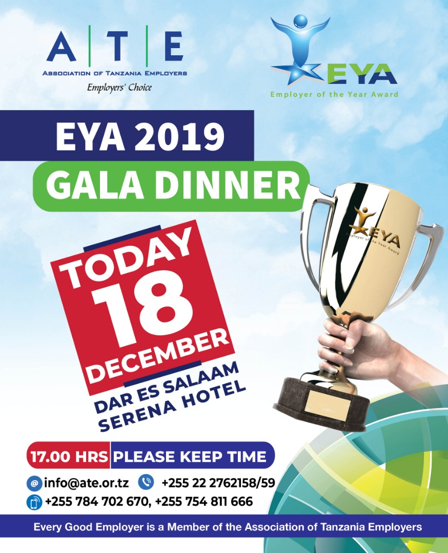 bajabiri's tweet photo. @ATE_Tanzania with Gala Dinner will be with various stakeholders today at Serena Hotel.
It's #BestEmployersDay
#ATE2019 https://t.co/uYeq1DUo2W