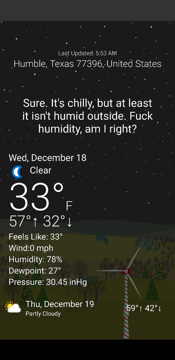 ItsTheHtownFox's tweet photo. Guess what?

It's another cold morning!
#HoustonForecast
#whattheforecast 
#HTownRush
#wtforecast https://t.co/q7395efsLk