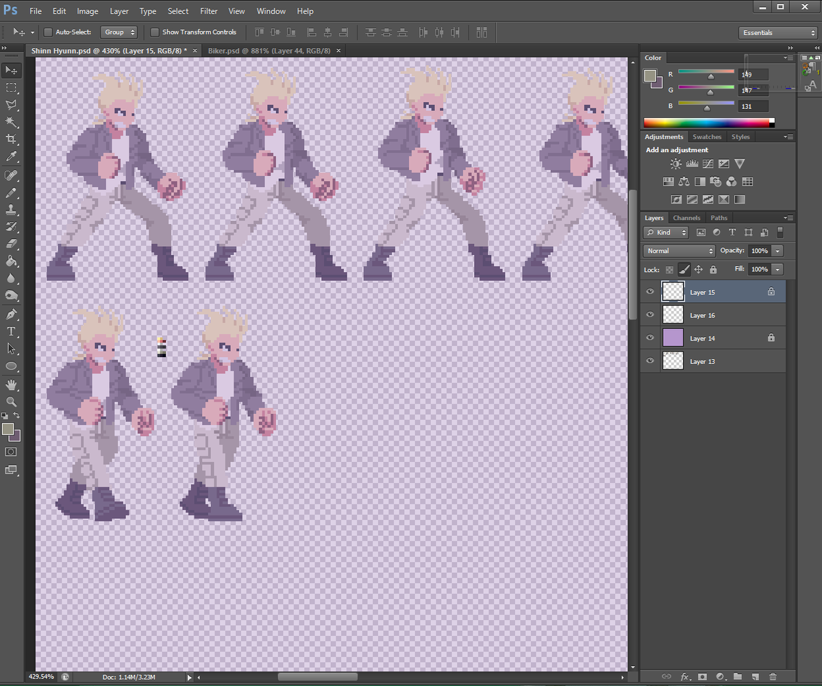 CdefenderR's tweet photo. Normally I wanted to make a sprite for a man in a skull balaclava, but I decided it for later XD
A WIP sprite sheet for one of the bosses, Shin Hyunn. ^___^
#RiverCityGirls #HwalgichanGirls #WorkInProgress #ConceptStage https://t.co/3T18487yMj