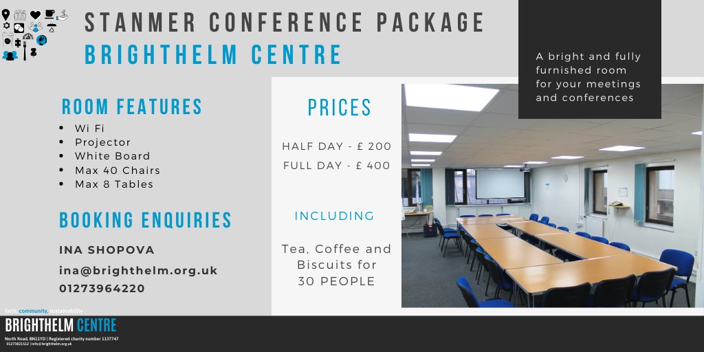 Introducing our 2020 packages.
The “Stanmer Conference Package” is what you need for the perfect professional event. It can be designed to whatever your meeting may require. Tea, coffee, biscuits for 30 people included.
More info below.
#conference #Brighton #venue #event #offer