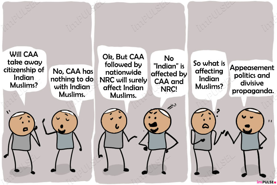 ThePulseIndia's tweet photo. #ImpulseCartoon : The #CAA2019 is not divisive, divisive is the politics around it.

#CAA_NRC #CAAProtest #CAASupport https://t.co/uDPOdkxBHa