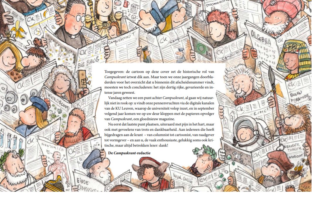 PJBorgelioen's tweet photo. Hier is ie dan, de allerlaatste Campuskrant van @KU_Leuven. Het eerste nummer verscheen toen ik nog in de baarmoeder zat, aan het ‘baren’ van de laatste jaargangen heb ik zelf mogen meewerken. Hier vind je de pdf, met een overzicht van 30 mooie jaren 👉 https://t.co/uHo97Co1Jp https://t.co/7paCQn9XBP
