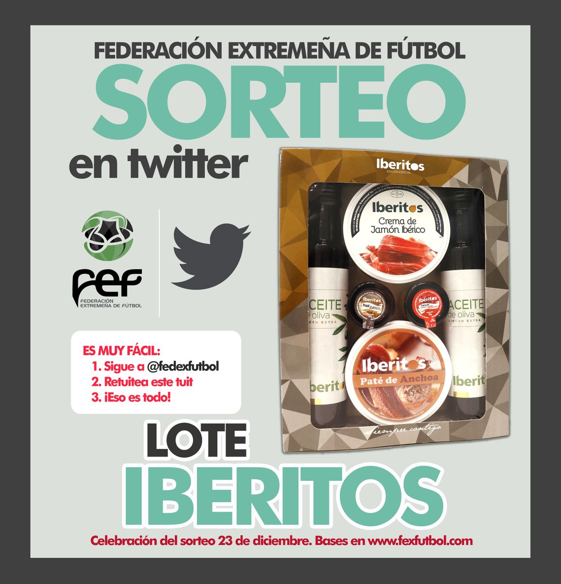 🎲¡SORTEO! ✅Sigue a <a href="/FedExFutbol/">Fexfutbol</a>, 🔁Retuitea este tuit y hazte con este magnífico lote de productos <a href="/Iberitos/">Iberitos || Patés y cremas untables</a>, nuestro patrocinador de #FútbolFemenino👧 | ¡ASÍ DE FÁCIL!🙈 | 🎄Celebración del sorteo el 23 de diciembre 👉¡VAMOS! #SorteosFEXF🎁