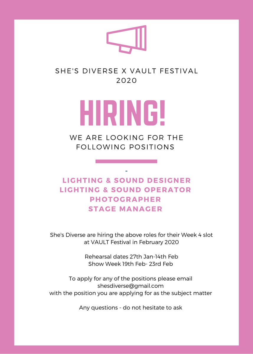 Our Team is hiring <a href="/ShesDiverse/">ShesDiverse</a> !

Details attached!

#vaultconnect #hiring