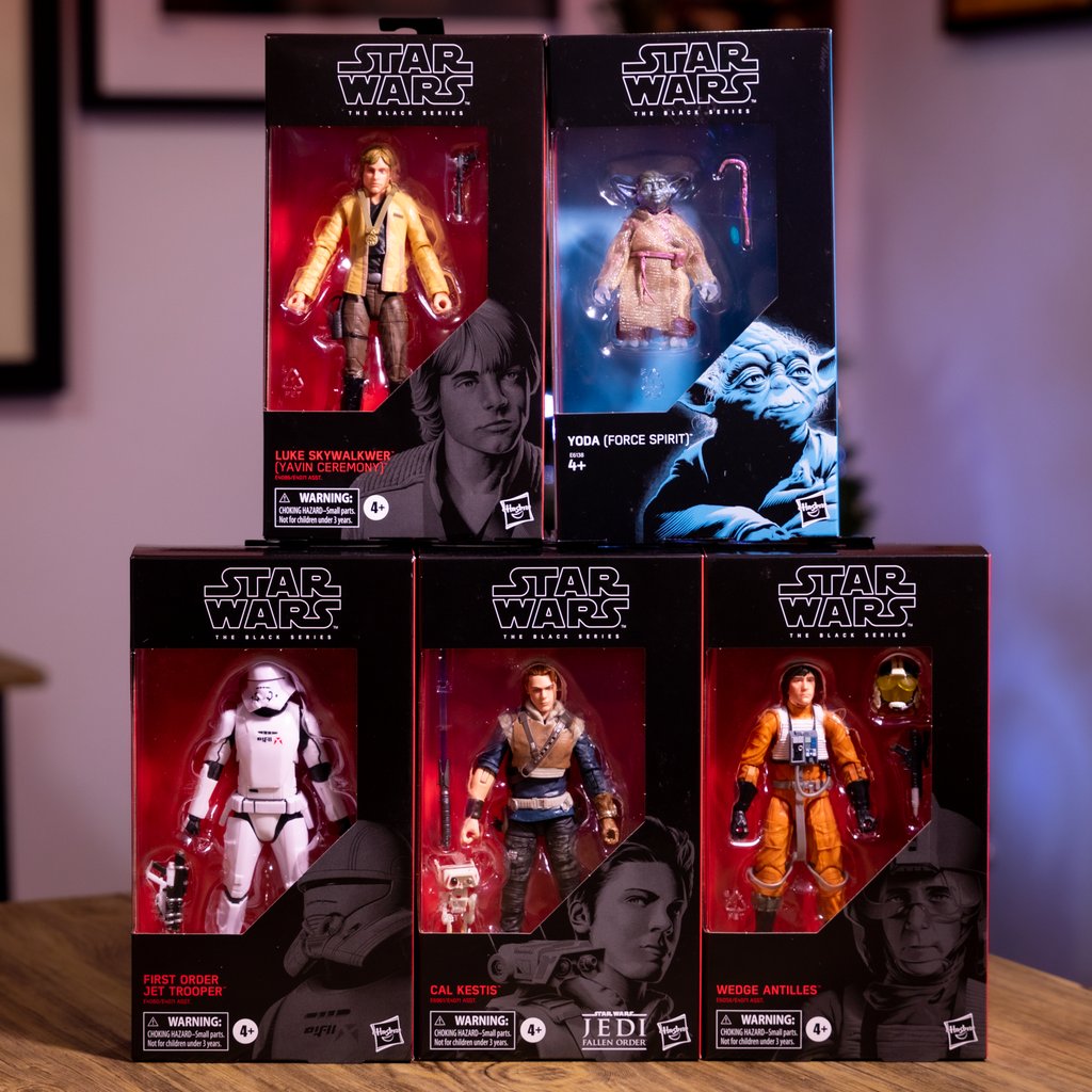 NJAComicShop's tweet photo. ... Speaking of #StarWars, be sure to pop in to store to check out our latest #Hasbro #BlackSeries #ActionFigure Selection including #LukeSkywalker in #YavinCeremony attire, #ForceSpiritYoda, #WedgeAntilles, #CalKestis and #FirstOrderJetTrooper! https://t.co/sWc20Nb7Sw