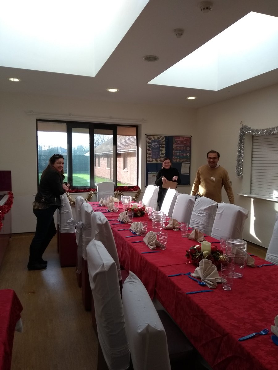 Year 8 of Hazel's Christmas lunch with all patients and staff