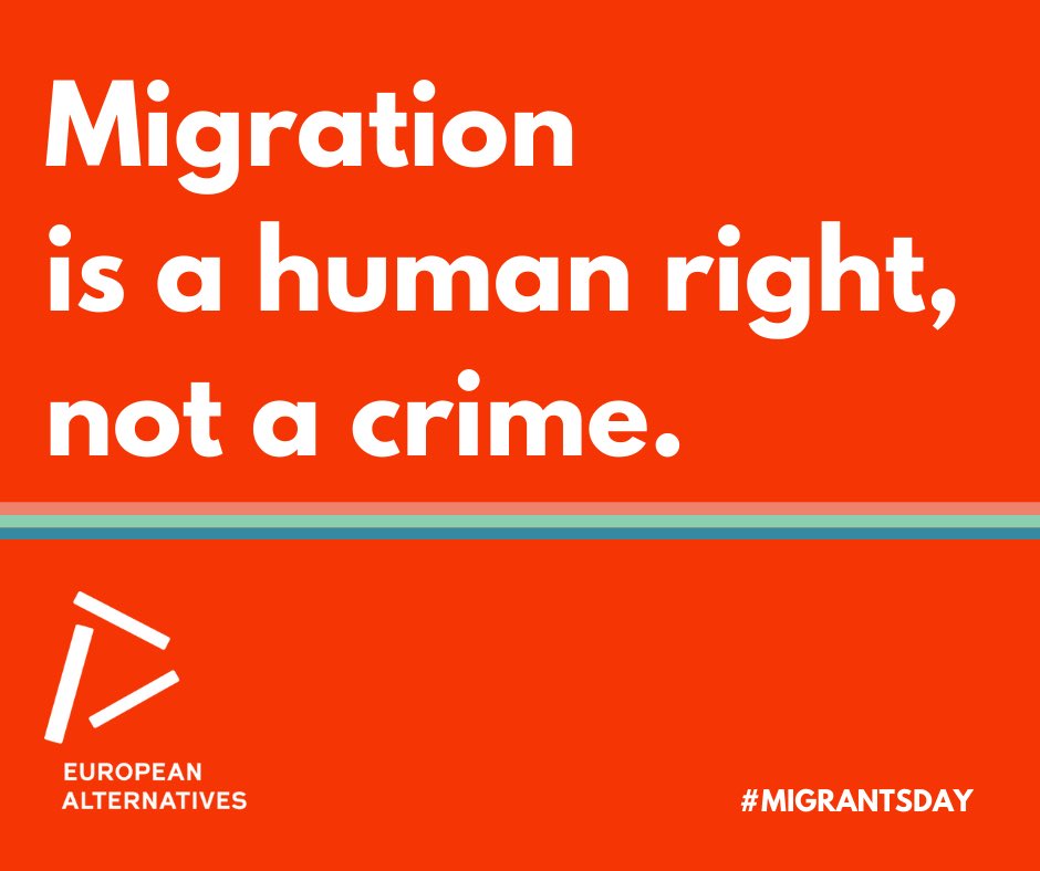euroalter's tweet photo. 🔺Europe is built on migration and founded on respect for human dignity and equality. On International Migrants Day, let's remember that no one is illegal and that Europe is obliged to guarantee its welfare and respect human rights.
#MigrantsDay https://t.co/AWsFyjwm8B