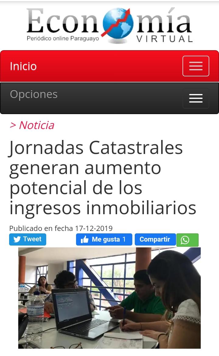 #CatastroenMedios Vía <a href="/EconomiaVPy/">Economia Virtual</a>
El <a href="/catastro_py/">Servicio Nacional de Catastro</a>  en el pasado mes realizó cuatro jornadas catastrales de altas y bajas de padrones en los Departamentos de Paraguarí, Alto Paraná y Central.

Detalles al link
economiavirtual.com.py/web/pagina-gen…