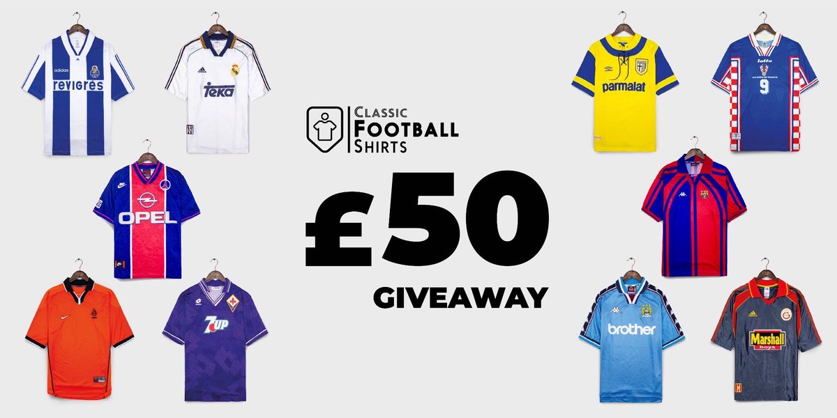 Competition! Win £50's worth of credit for <a href="/classicshirts/">Classic Football Shirts</a>.

To enter retweet and follow <a href="/90sfootball/">90s Football</a> and <a href="/classicshirts/">Classic Football Shirts</a>!
