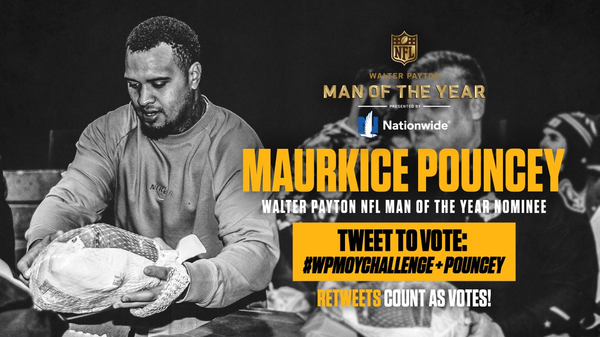 steelers's tweet image. RT this post to help @MaurkicePouncey earn a $25,000 contribution to the charity of his choice! #WPMOY 

#WPMOYChallenge Pouncey
#WPMOYChallenge Pouncey
#WPMOYChallenge Pouncey
#WPMOYChallenge Pouncey
#WPMOYChallenge Pouncey