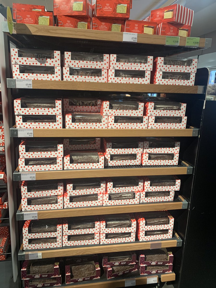 jhcav's tweet photo. Hey @marksandspencer no sign of  Christmas Colin in Bradford - looked 3 days in a row and nothing....yet you seem to have stocked an extraordinary amount of normal chocolate logs 🤔 https://t.co/QVx2R84hHL