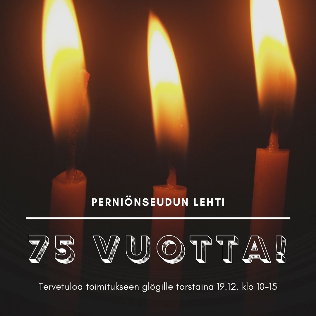 Huomenna ilmestyy vuoden viimeinen Perkkari, jossa esitellään mm. lehdentekijät ja toivotetaan hyvää joulua oikein olan takaa. 😊
Täytämme juuri ennen vuodenvaihdetta 75 v. ! 🎉 - Huomenna glögitarjoilu toimituksessa klo 10-15. Tervetuloa! ❤️

#perniönseudunlehti  #perkkari75