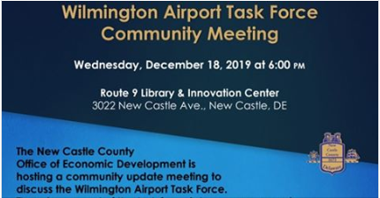 NCCDE's tweet photo. See you at the #Route9Library tonight at 6pm for the Wilmington Airport Task Force Community Meeting, 6pm. #NCCOED #netDE https://t.co/UiD8tp3C2h https://t.co/w2fz7cOHV3