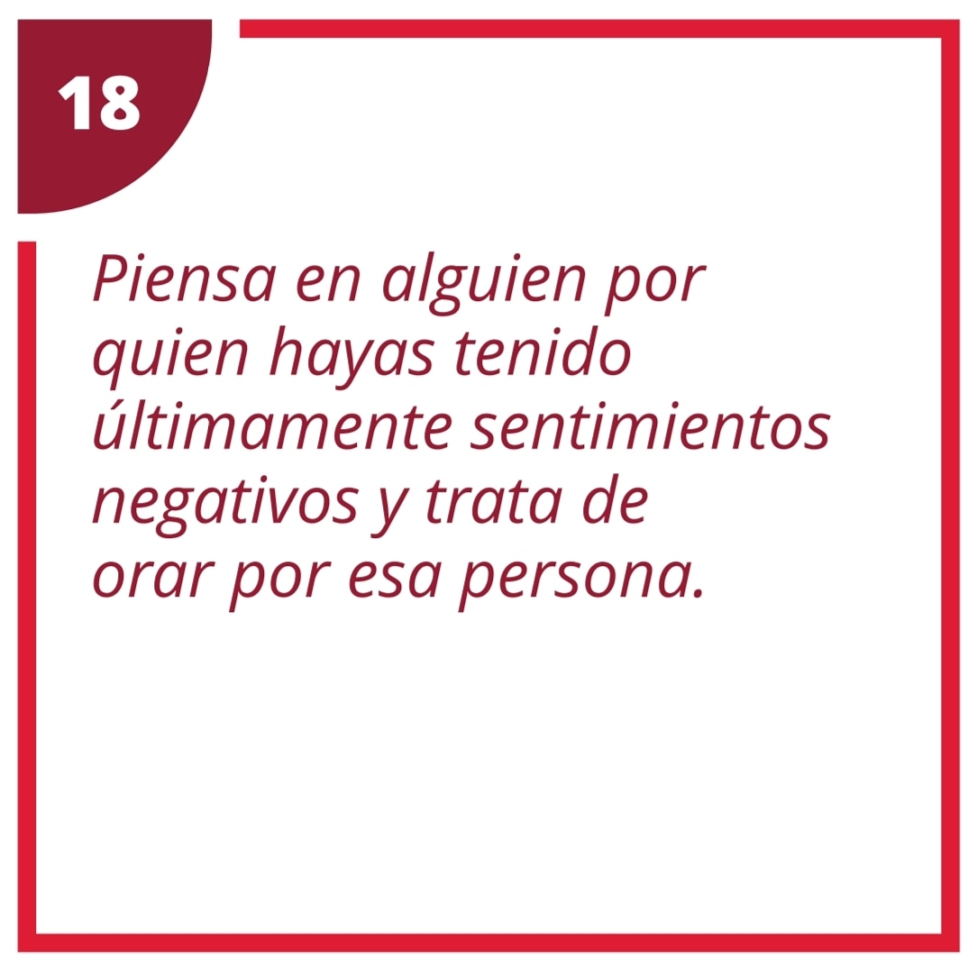 IluminaElMundoB's tweet photo. #IluminaElMundo #Día18

Piensa en alguien por quien hayas tenido últimamente sentimientos negativos y trata de orar por esa persona. #UnoPorUno

https://t.co/exC11bEwXd 
#LightTheWord
#OneByOne https://t.co/JElgkYZ0Eg