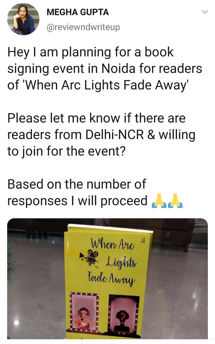 Looking for your support guys. #WhenArcLightsFadeAway #Noida #Delhi #NCR #BookReadingEvent #BookSigningEvent