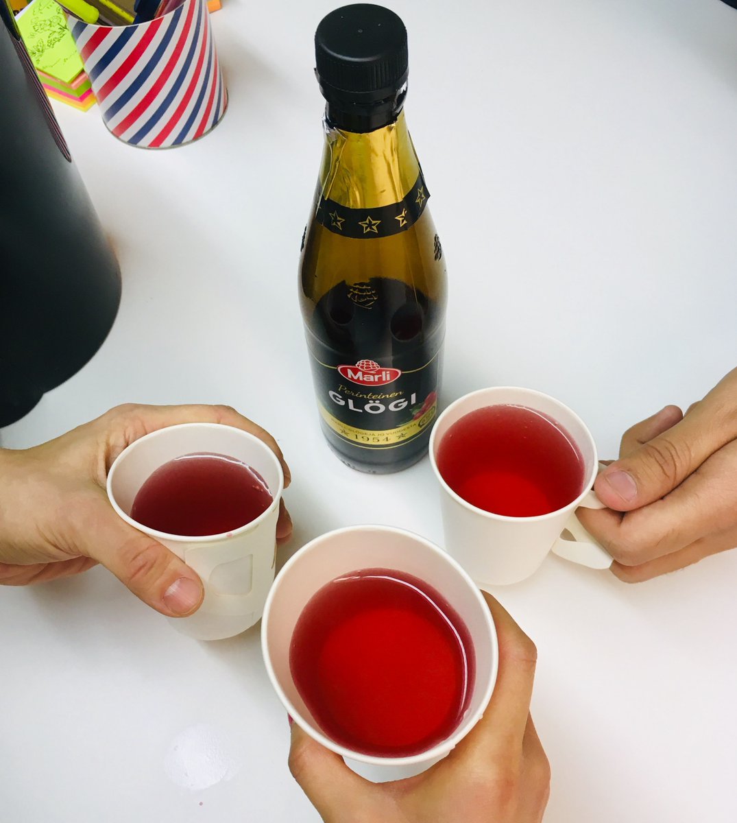 UnicornPirates_'s tweet photo. We have been super busy this week, but despite that we still want to bring some of that festive feeling to the office. Having warm Glogi drink together is a perfect way to do that. 🍶🙌
#UnicornPirates #UPStudio #ChristmasCountdown #warmdrink #glogi #feelingfestive https://t.co/srN6IkaRbJ