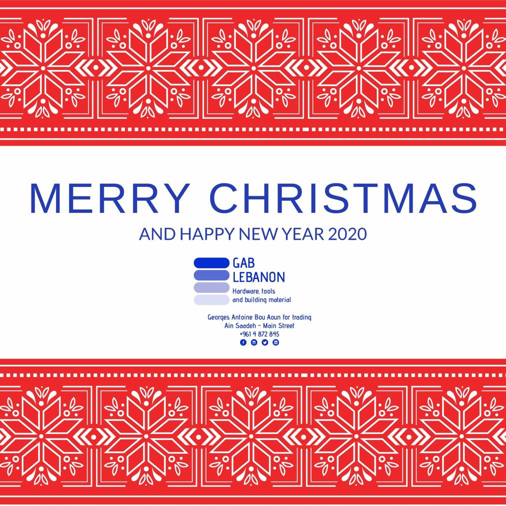 gablebanon's tweet photo. #merry #Christmas from #gablebanon #georgesantoinebouaounfortrading #gabfortrading #ainsaadeh #ain_saadeh #lebanon #tools #building #construction https://t.co/BSj8ZiT26w
