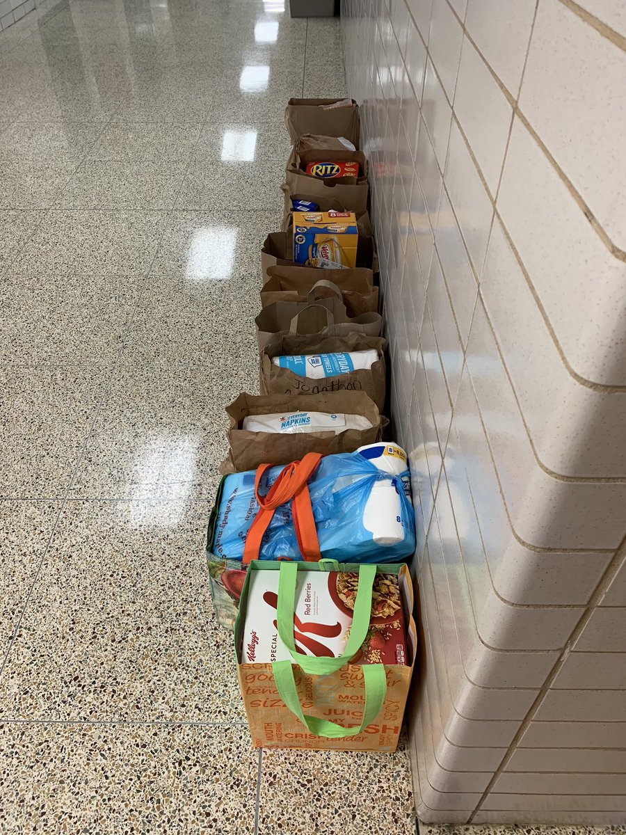Incredibly proud of my students, who, during this stressful and demanding season, donated (10 feet worth of!) canned goods, cleaning supplies, and paper products to our schoolwide drive benefiting a local food bank and homeless shelter. #dasdpride #whippetpride