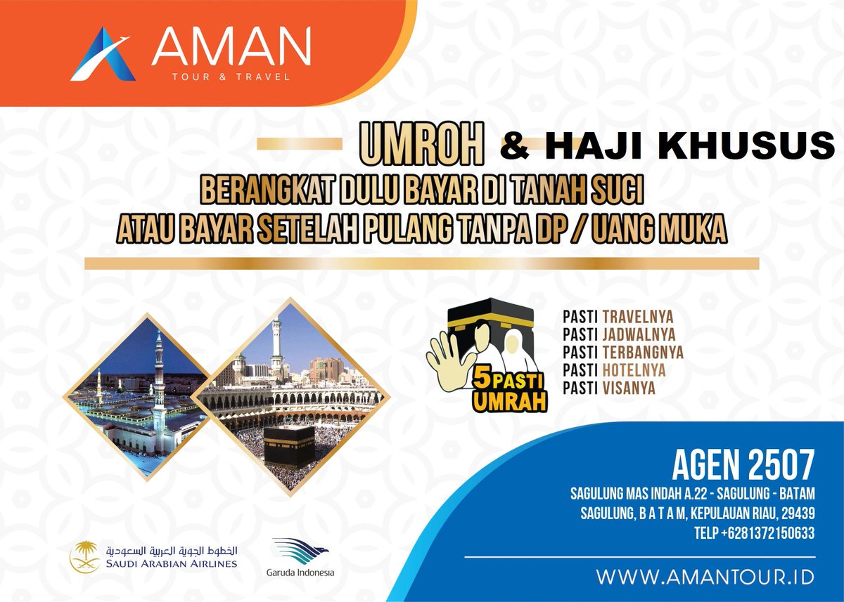 IdeTua's tweet photo. kami hadir dengan konsep 
UMROH/HAJI BAYAR SETELAH PULANG TANPA DP/UANG MUKA
Hp/WA 081372150633
melayani jamaah seluruh Indonesia

https://t.co/cx8iOVZeFX

#Umroh #Haji #HajiPlus #HajiKhusus #Batam #Barelang #Indonesia #4niesGaBecusKerja #IisDahliaNorak #ForeverPlay #SAPAMANTAN https://t.co/YGdFvLjLS4