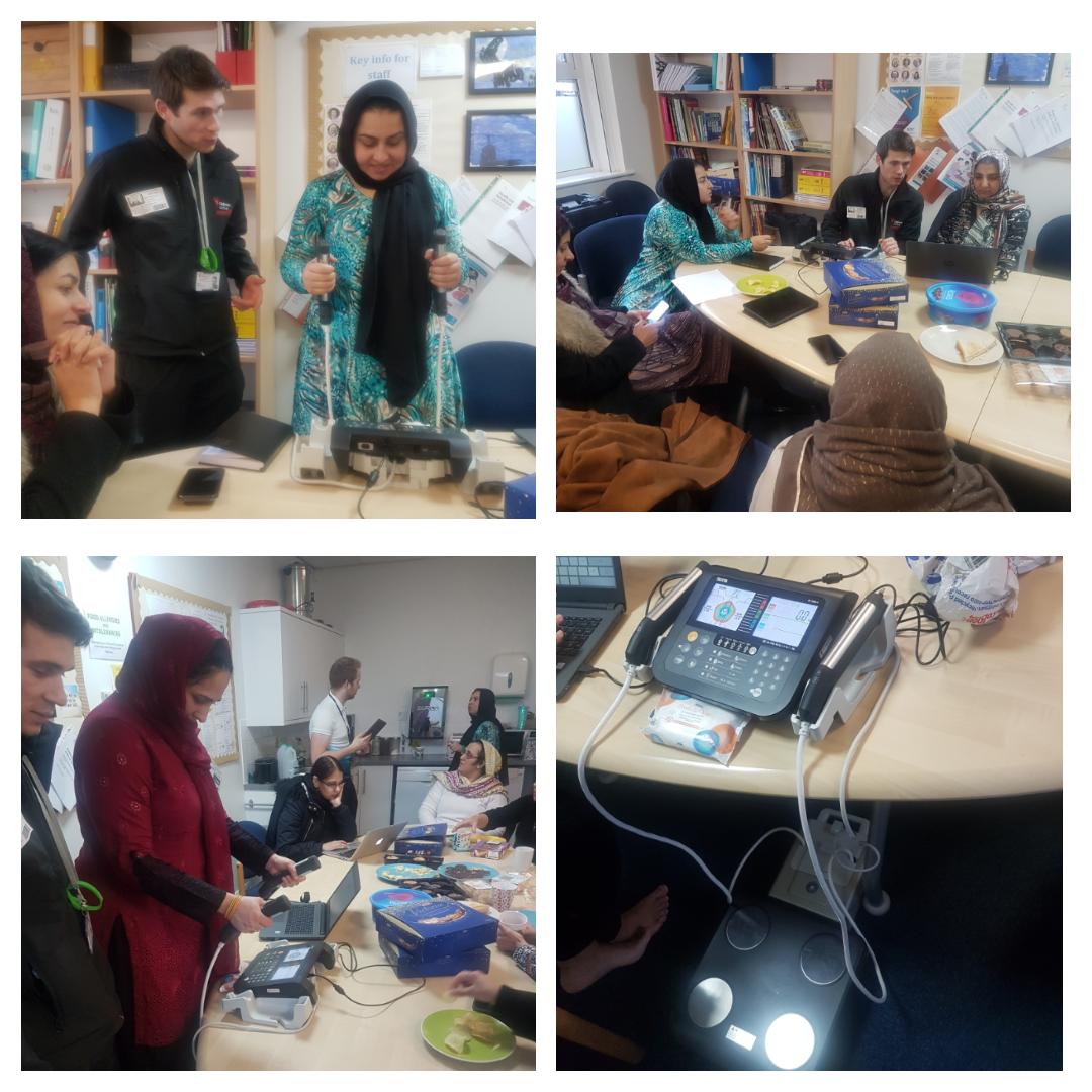 CHAI_Project's tweet photo. A fantastic workshop on Monday @RoundthornCP CHAI working with #OldhamActiveCommunities we used a body scanner which delivers 14 different measurements including metabolic age, as well as fat &amp; muscle mass. #ChaiGetFit #Health #Wellbeing. Thank You Mark for a fab workshop https://t.co/TBmtez0e6F