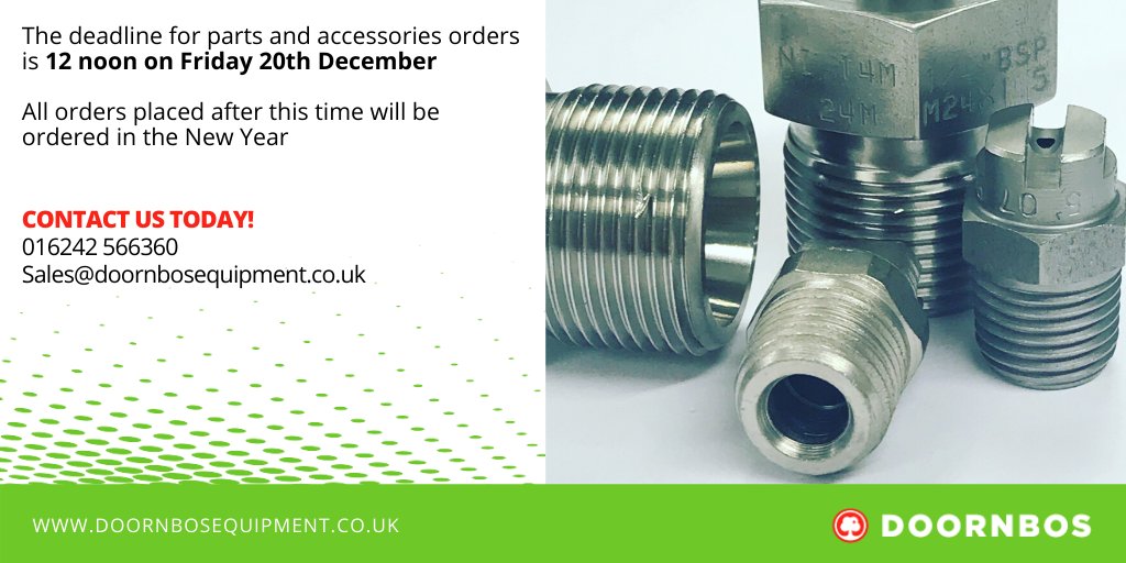This is your parts and accessories deadline warning❗❗

Any orders taken AFTER 12 noon Friday 20th December will not be processed until 2nd January 2020.

Don't delay, get your orders in today!

#accessories #Christmasdelivery #warning #waterjetting #vacuum #repairs #spares