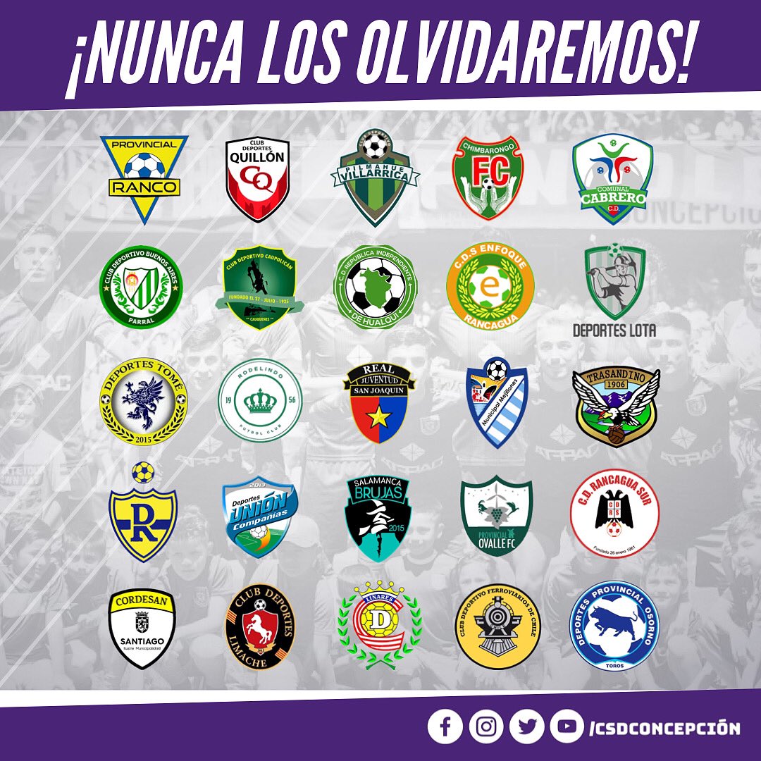 En cada viaje y en cada cancha que jugamos en 2018 y 2019, con ustedes aprendimos lo que es la verdadera esencia del fútbol.
Sigan batallando como lo hicieron contra nosotros, clubes de Tercera A y B. 👏🏻 #SomosConcepción