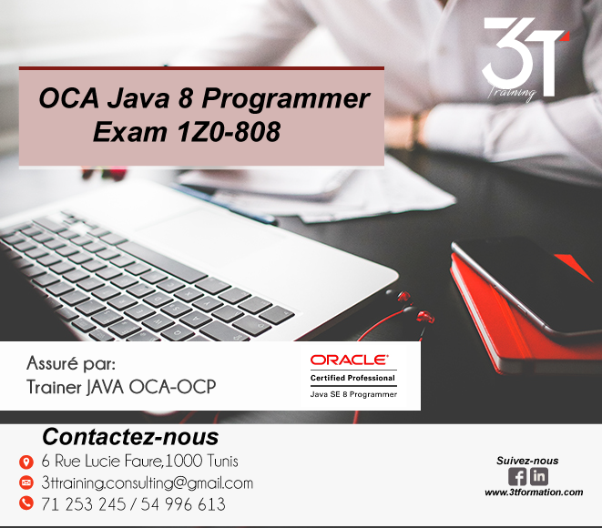 3tFormation's tweet photo. #Préparation
#Certification
#OCA_Java8_Programmer Exam_1Z0808 https://t.co/08WiFq8S5W