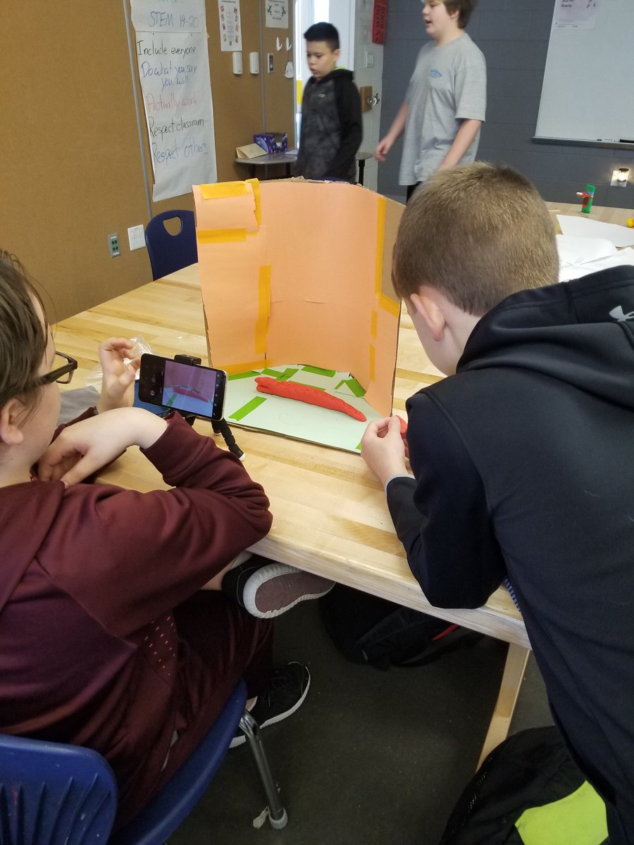 7th grade students taking stop motion images for their video editing unit #itsagibbsthing