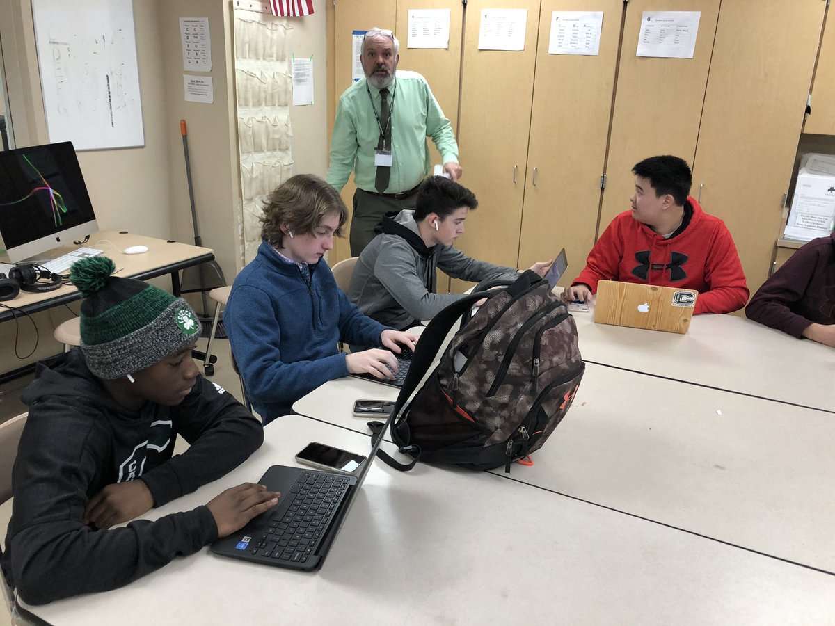 Canton_Super's tweet image. Television Production 2 students are engaged in writing scripts, conducting interviews on the green screen, and preparing clips for their shows.