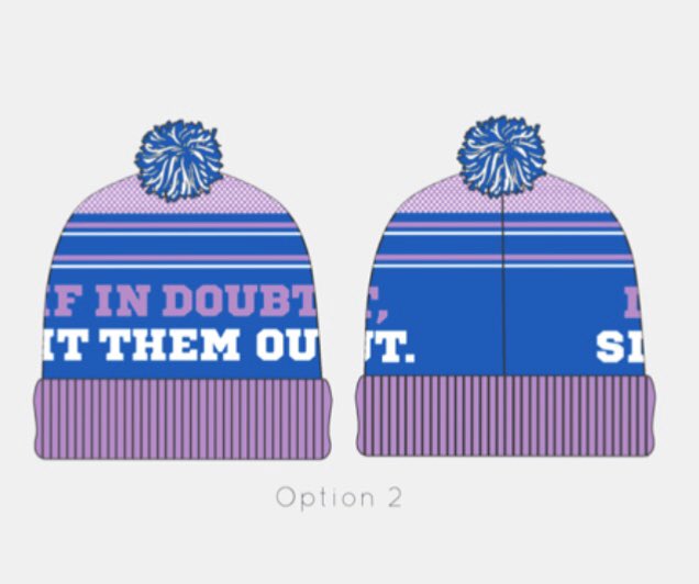 peterrobinson86's tweet photo. Folks need your help to decide which “If In Doubt, Sit Them Out “ Bobble hat design from @ScotlandKukri to go with.
Option 1
Option 2
Option 3
My personal favourite is Option 2 👍 https://t.co/PMOKJjBuAt