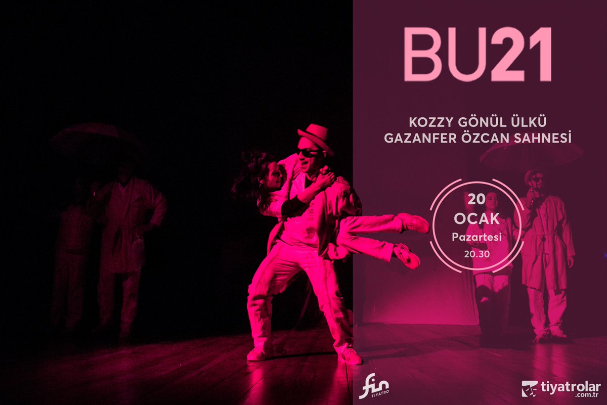 “BU21” 20 Ocak Pazartesi günü saat 20.30’da Kozzy AVM Gönül Ülkü ve Gazanfer Özcan Sahnesi’nde!
Biletler tiyatrolar.com.tr ve gişede!

Gişe İletişim ☎️ : 0 (216) 658 00 15