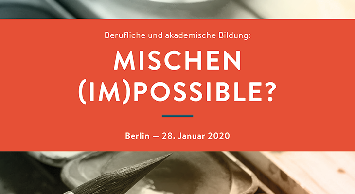 BERUFLICHE UND AKADEMISCHE #BILDUNG: Mischen (im)possible? Eine interaktive #Veranstaltung zur Neubestimmung des Verhältnisses zwischen beruflicher und akademischer Bildung. Die Konferenz findet am 28.1.2020 in Berlin statt. Erfahren Sie hier mehr 👉 stifterverband.org/veranstaltunge…