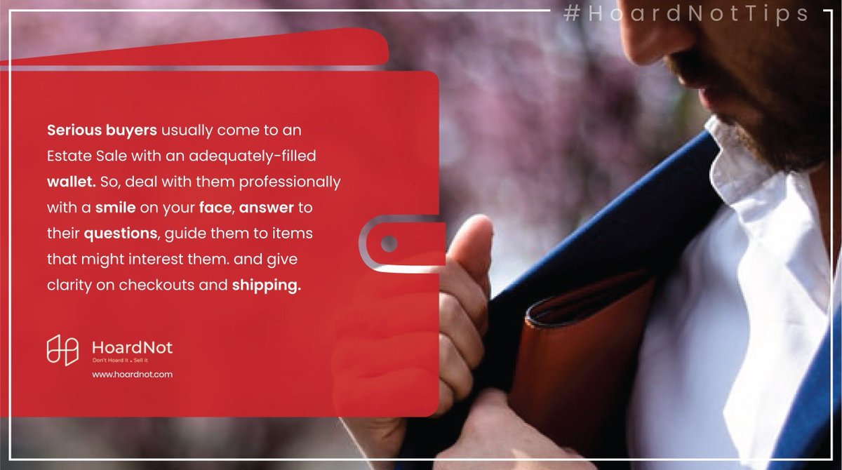 HoardNotApp's tweet image. Serious buyers usually come to an Estate Sale with an adequately-filled wallet.
#EstateSale #EstateSaleTips #EstateSaleBuyers #salestips #estatesalexpert #HoardNotTips #HoardNotApp