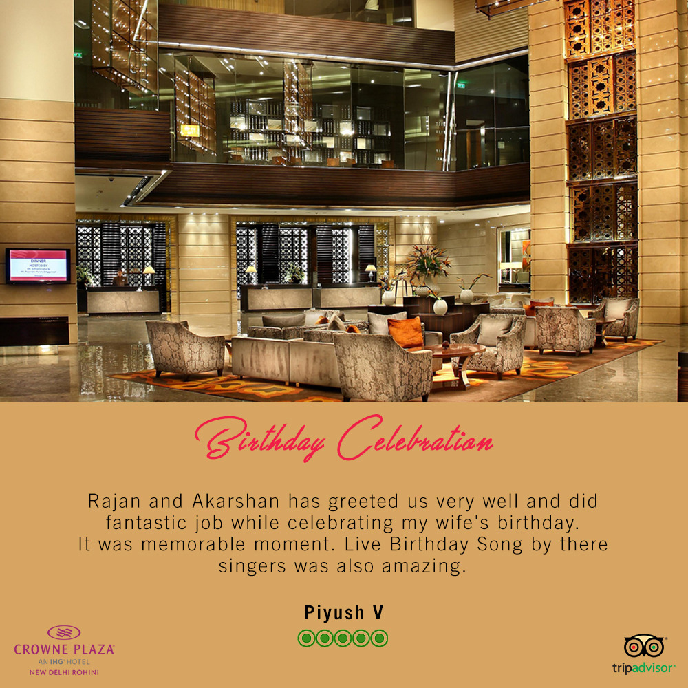 cprohini's tweet photo. We are extremely delighted to receive this gratifying feedback from Mr. Piyush V.

Thank you for appreciating us, keep visiting!

#CrownePlazaRohini #TripAdvisor #GuestReview #Rohini https://t.co/AM156RW3UQ