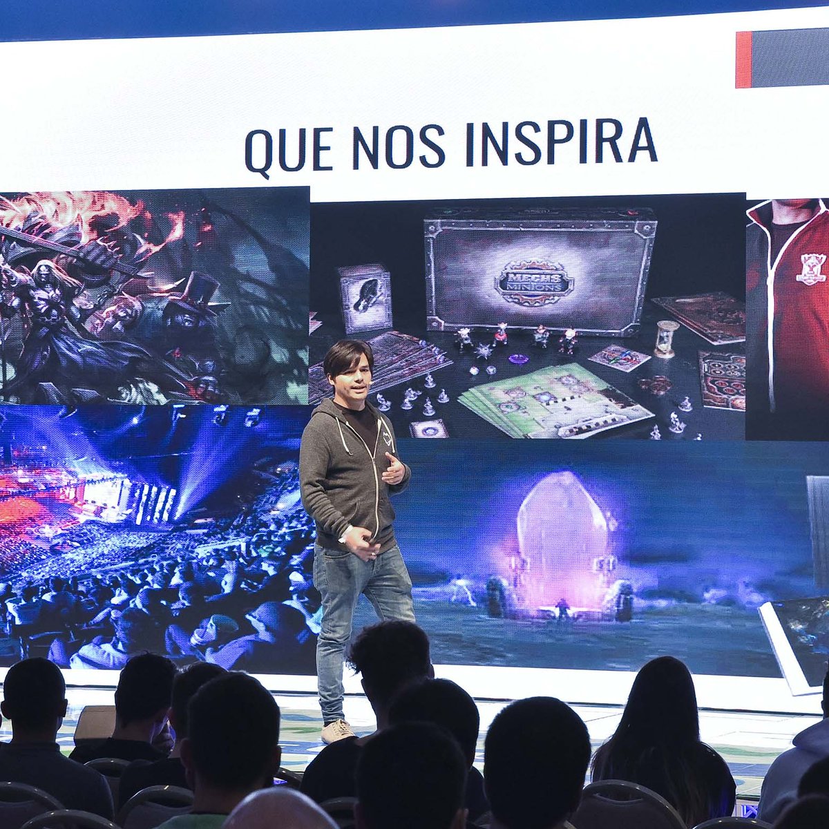 campuspartyuy's tweet photo. Daniel Morales de @riotgames vino a #CPUY1 para hablar del impacto de los #Esports en la región. Y nos dejó esta frase "Qué nos inspira?" Contanos qué te inspira en las menciones 💪💪💪 https://t.co/NV95pzriAp