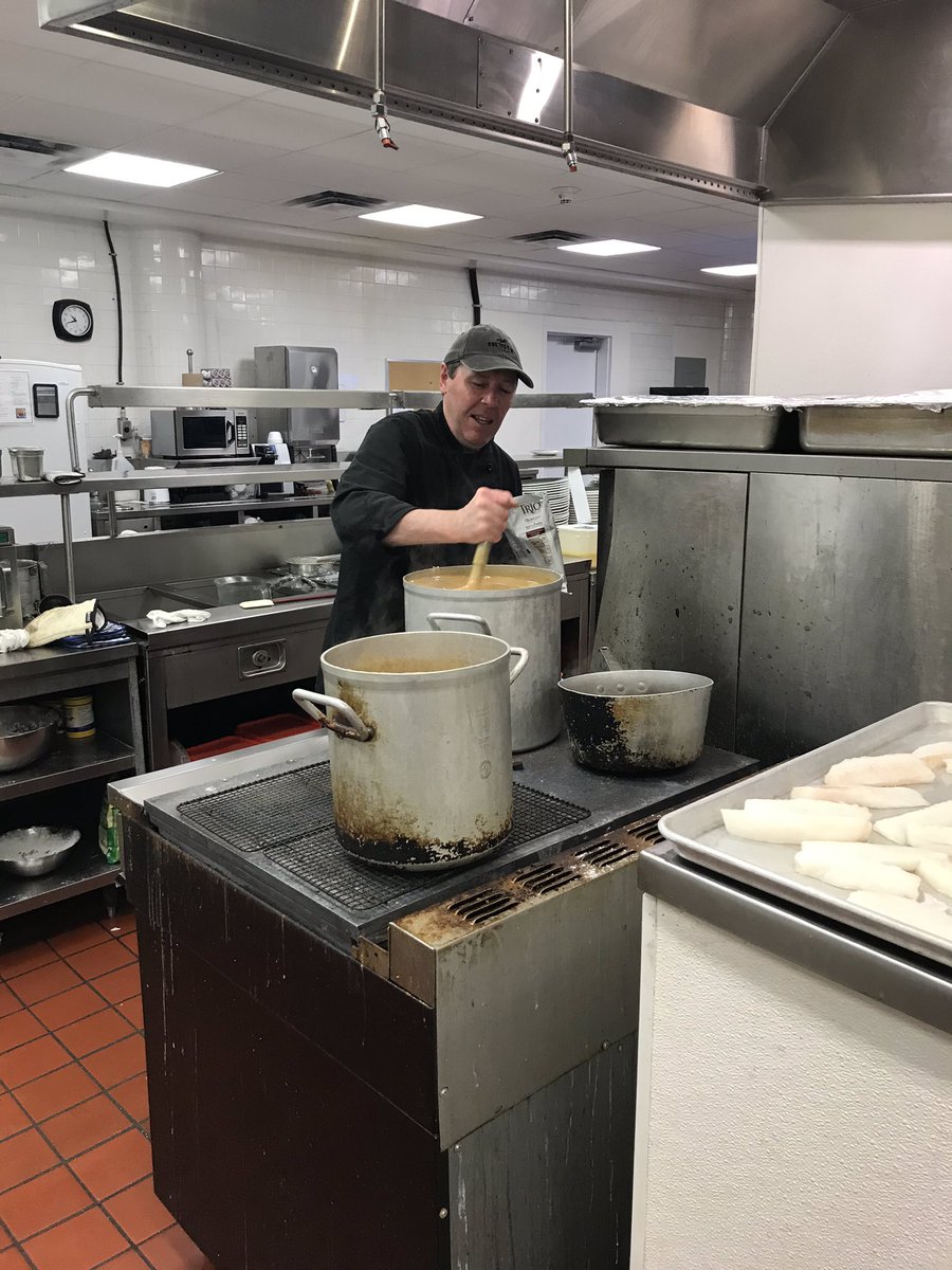 Our first day of delivering Christmas dinners to the elementary kids, today, Eastside Elementary.  Cooks are hard at work.